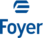 Foyer Positive Logo in blue on white background